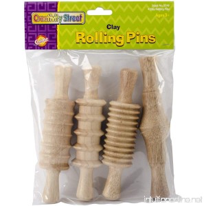 Creativity Street Wood Rolling Pin Set Assorted 4 Patterns 6 4/Pack - B0017D15YY